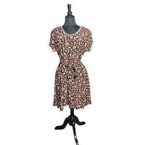 Vintage Zoe California Strawberry Black Dress